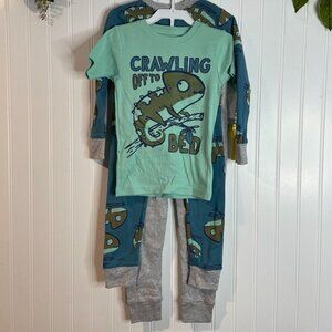 Carters Toddler 4-Piece Pajama Set Chameleon Print 4T Cotton